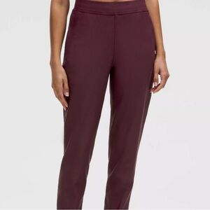 Women's Burgundy Straight- Leg Fleece Lounge Pants